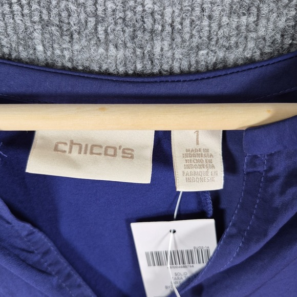 Chico's Tara Tee Dress Size 1 Byzantine Blue NWT - Picture 3 of 5